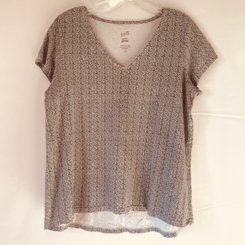 J. JILL | Perfect Pima V Neck Print Tee